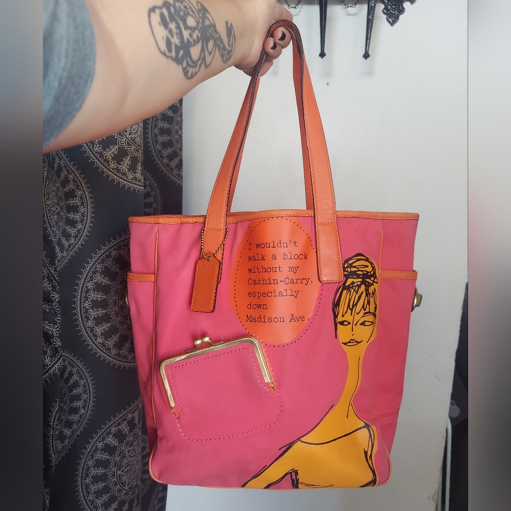 Coach Limited Edition Bonnie Cashin Pink Orange Tote Bag💗🧡